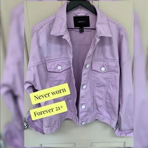 Oversized Forever 21+ Lilac Denim Jacket